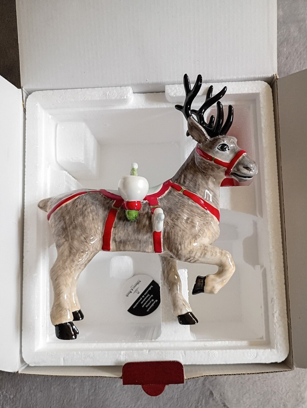 Vintage NIOB Villeroy & Boch Santa's Sleigh Ride / Christmas Toys Reindeer